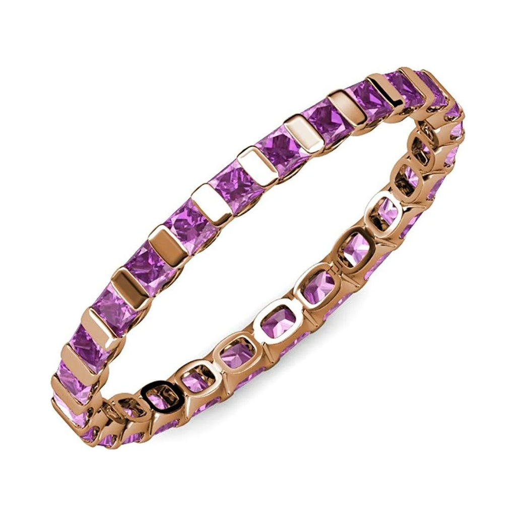 Amethyst 2.5mm Eternity Band 14K Rose Gold F2196
