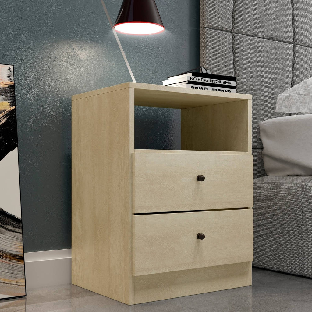 2-Drawer Brown Nightstand U202