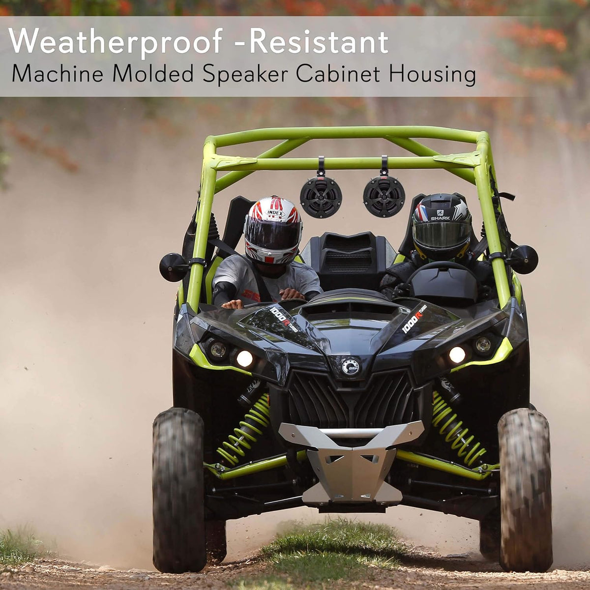 4” Waterproof Bluetooth Speakers with Amplified Speaker System for ATV/UTV, Aux Input, Marine Grade Weatherproof, 12V Vehicles N49094