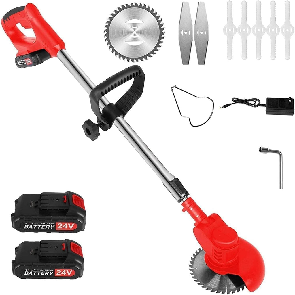 Cordless Grass Trimmer Weed Cutter Kit with 2.0 Ah Battery & Fast Charger 12 V Pack of 2 K496