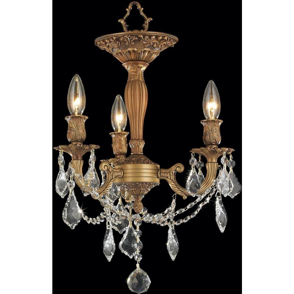 French Gold Finish Clear Crystal Semi Flush Mount Y9779