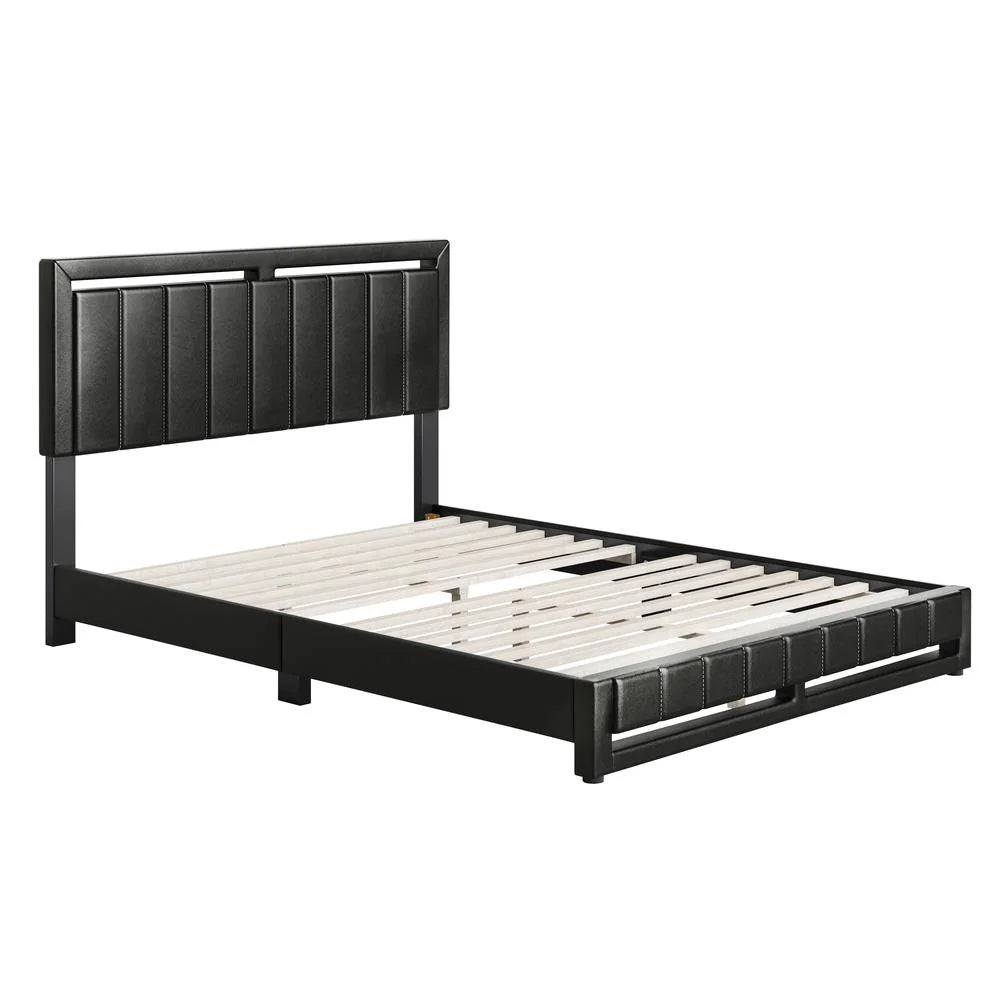 Faux Leather Upholstered Platform Bed V94723