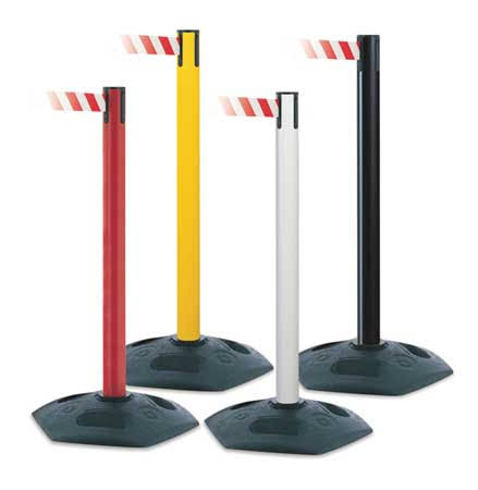 Red Barrier Post with Belt, 7-1/2 ft. L Y4889