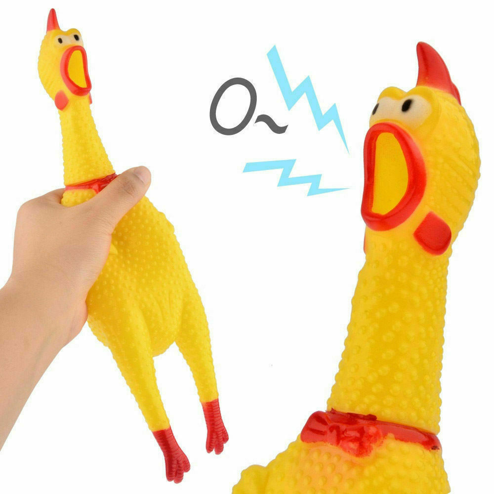 Screaming Rubber Chicken Chew Toy 12" Inches N6170