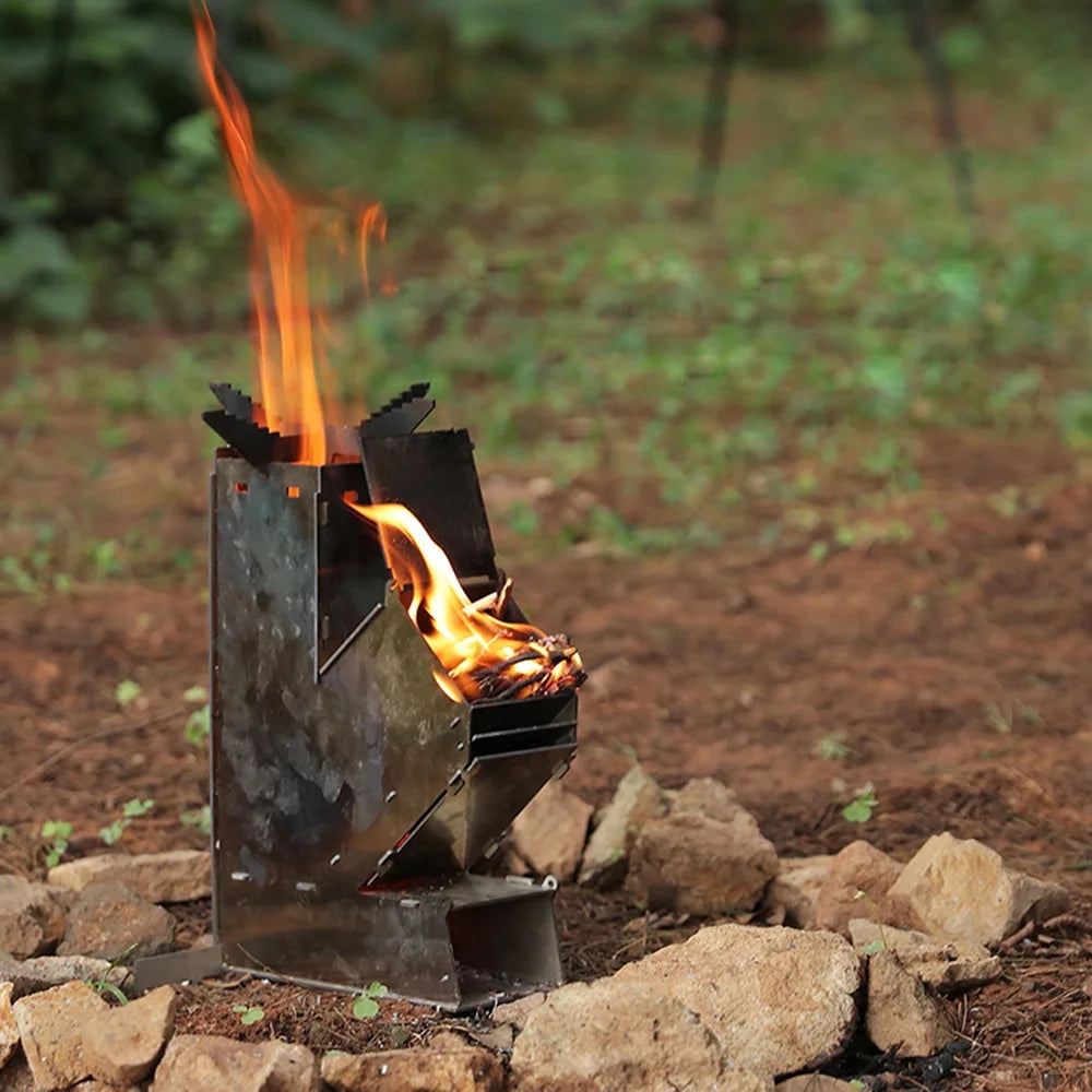 Portable Stainless Steel Wood Burning Rocket Stove G19347