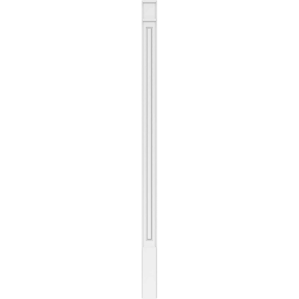 Raised Panel PVC Pilaster with Decorative Capital and Base (Pair) P8459