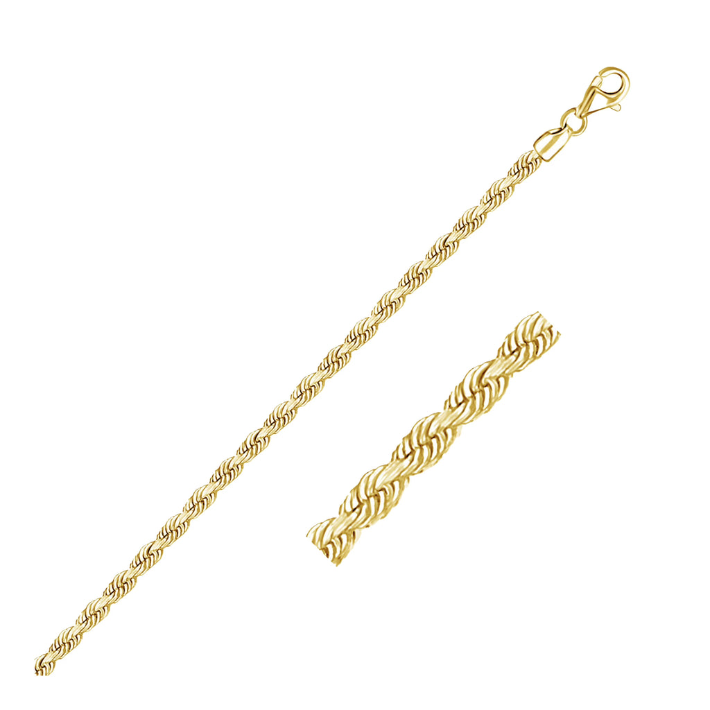 14k Yellow Gold Diamond Cut Rope Chain 20 in J681907