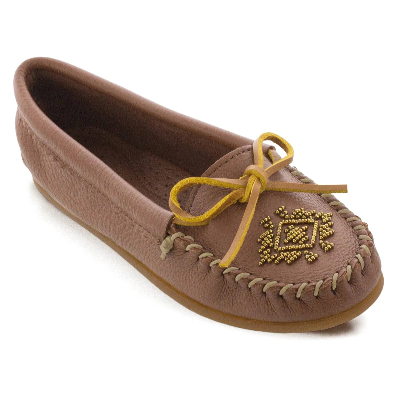 Deerskin Beaded Moc - Carmel 10 V4397