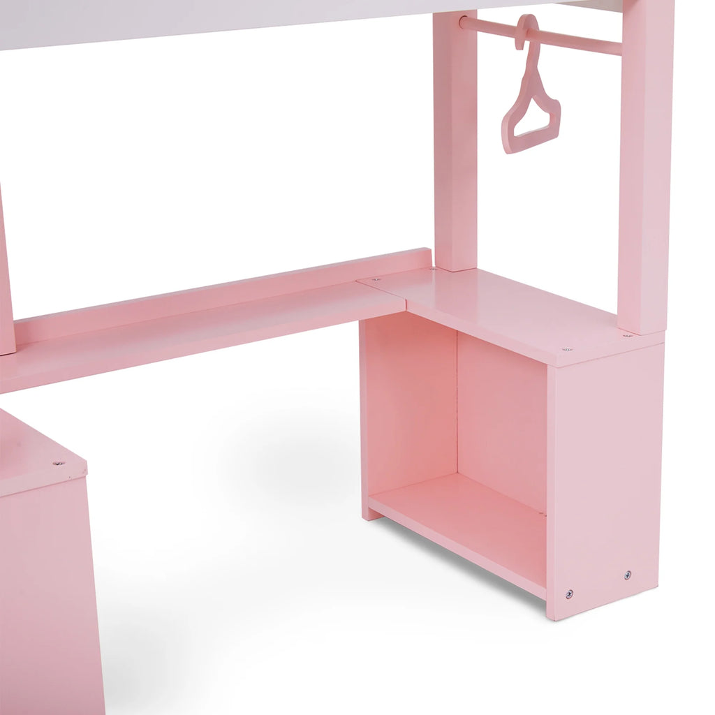 Pink Loft Bed, Desk, Chair, & Accessories for 18" Dolls I4101