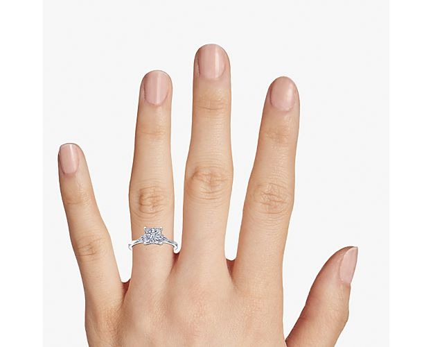 14K White Gold Princess Cut Diamond Ring R19545
