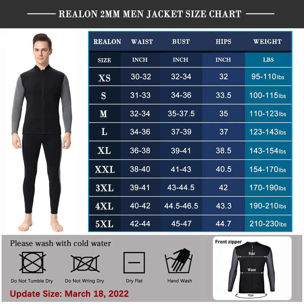 2mm Neoprene Long Sleeve Wetsuit Jacket S89000