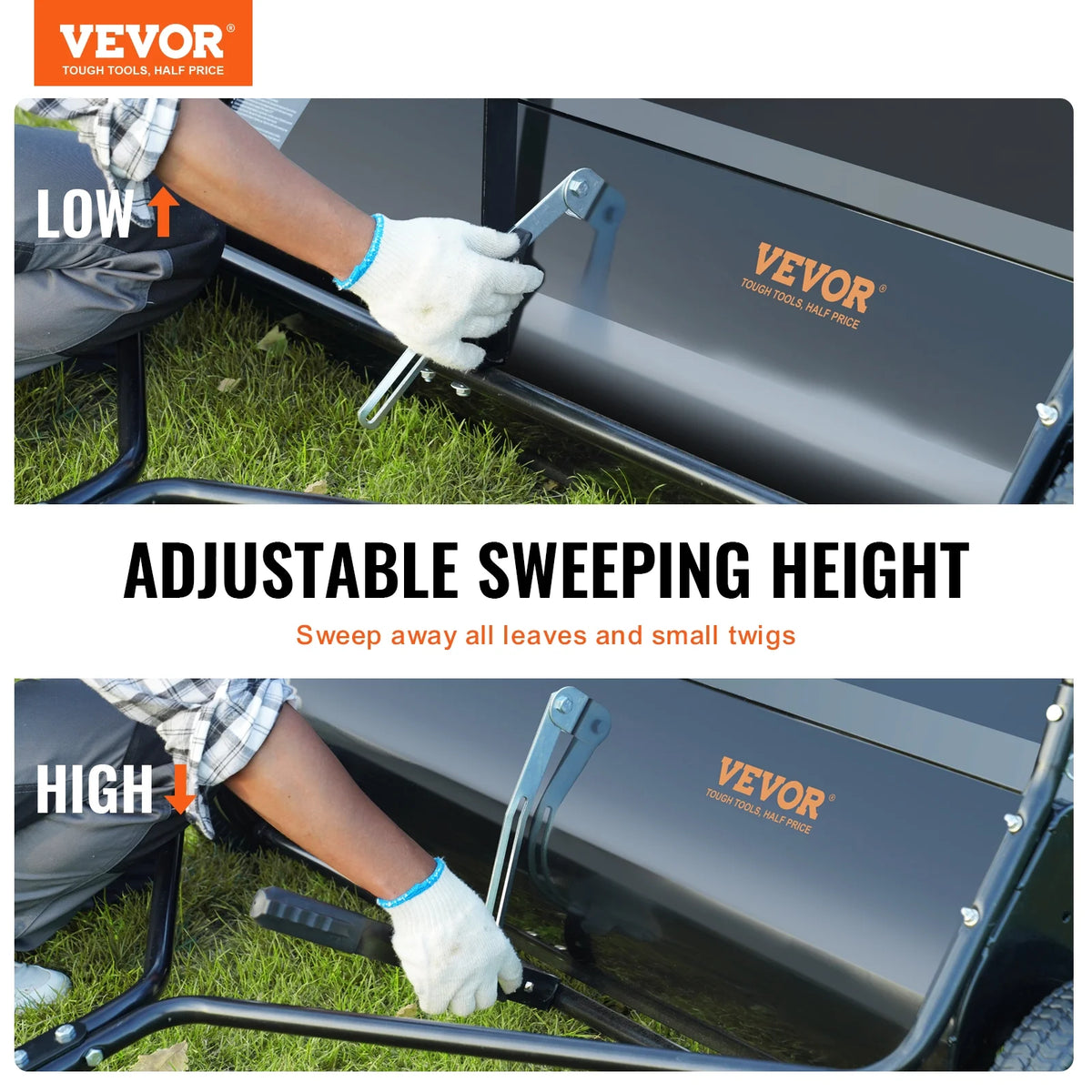 Tow Behind Lawn Sweeper 44 Inch, 25 cu. ft Leaf & Grass Collector P47540