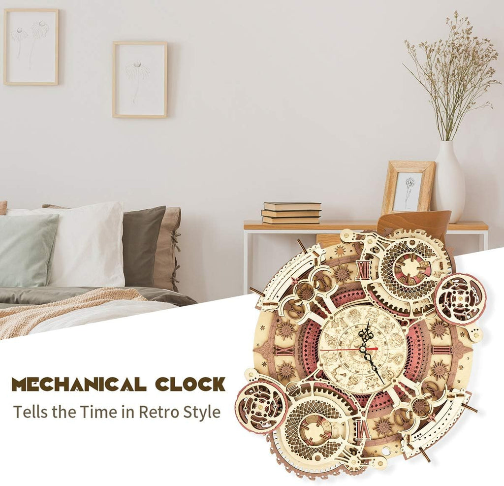 3D Wooden Puzzles Clock DIY 168 PCS Mechanical Model Kits Z821595