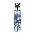 Tie-dye Blue Stainless Steel Insulated Water Bottle with Straw Lid H2723