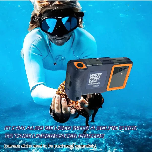 Waterproof Protective Case for Phones Up to 6.9 Inch with Lanyard X74412