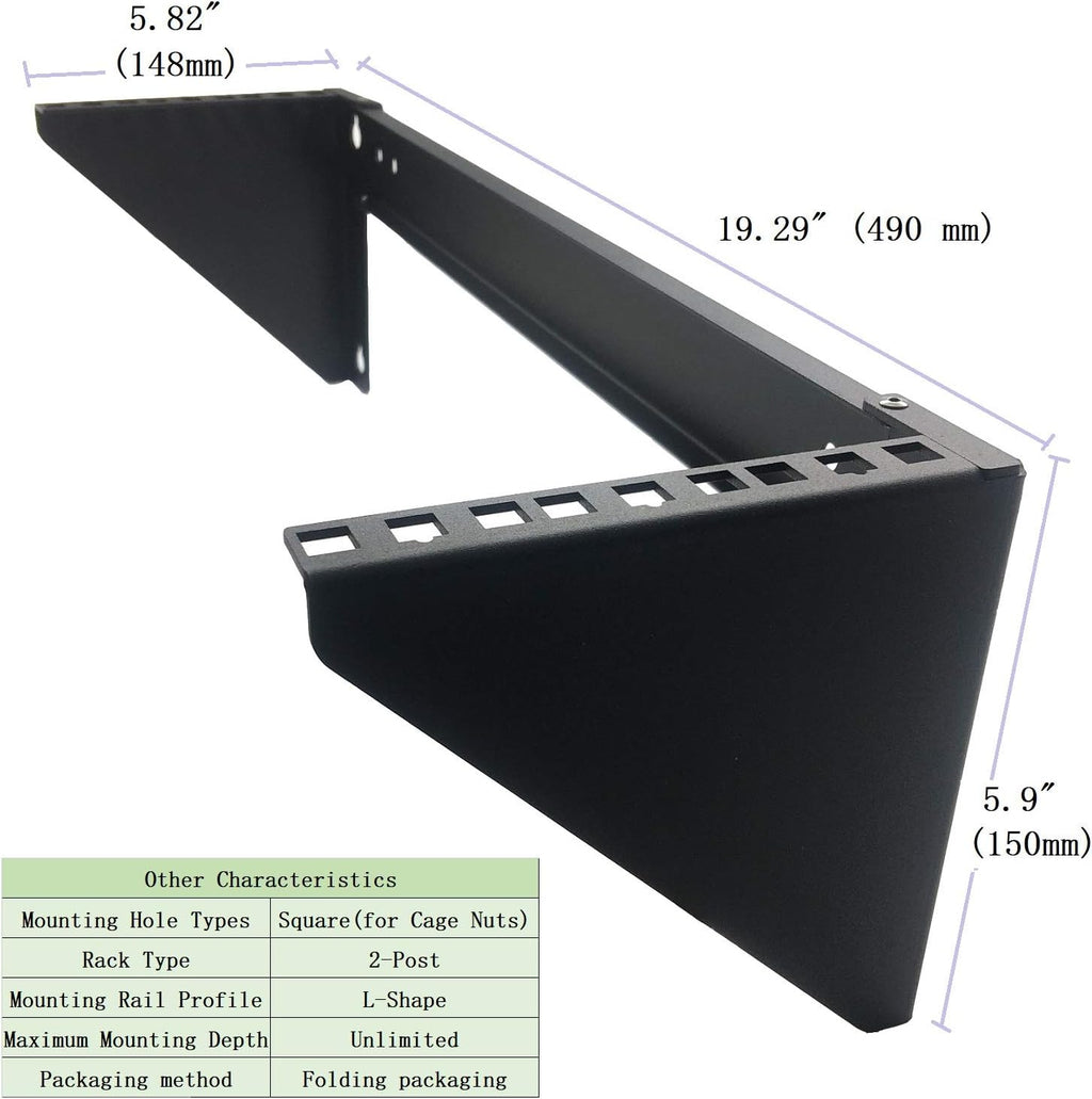 3U 19 Inches Steel Vertical Patch Panel Mounting Bracket, Pack of 2 Z6291
