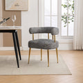 Mid-Century Modern Linen Fabric Dining Chair with Gold Legs X777281