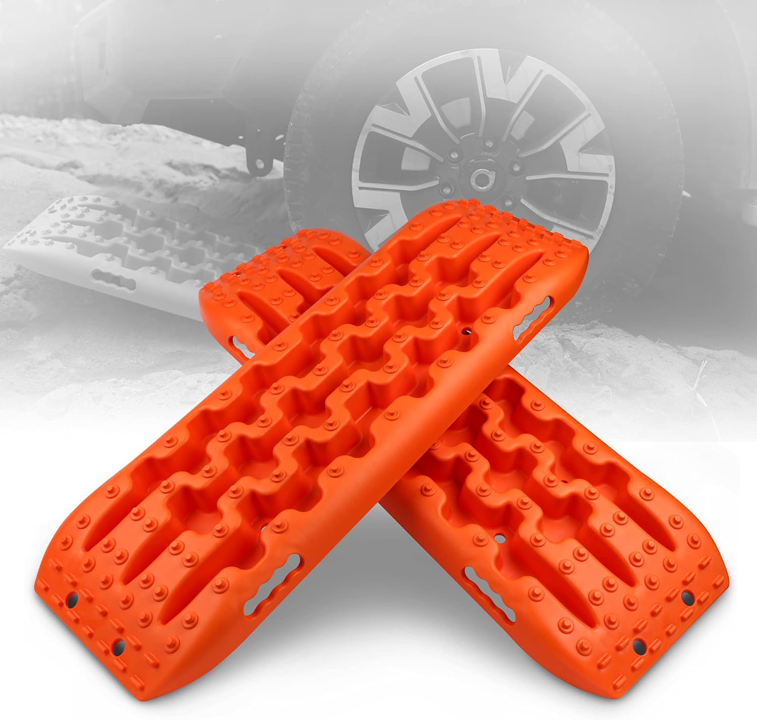 Orange Pack of 2 Traction Tracks for Sand Snow Mud R843