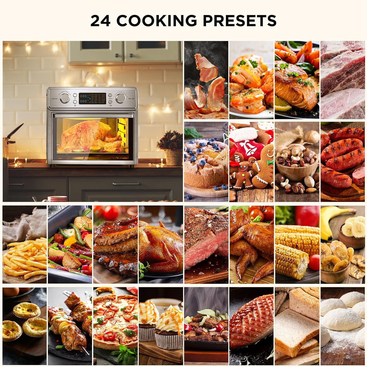 Stainless Steel 25L Convection Air Fryer Toaster Oven with Rotisserie G92551