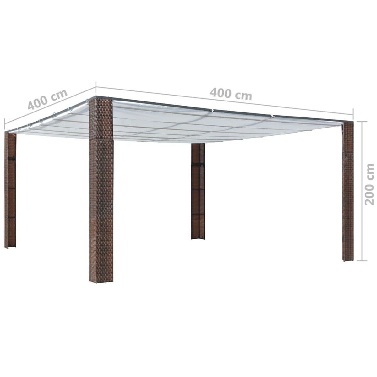 Brown Poly Rattan Garden Canopy Gazebo V242921