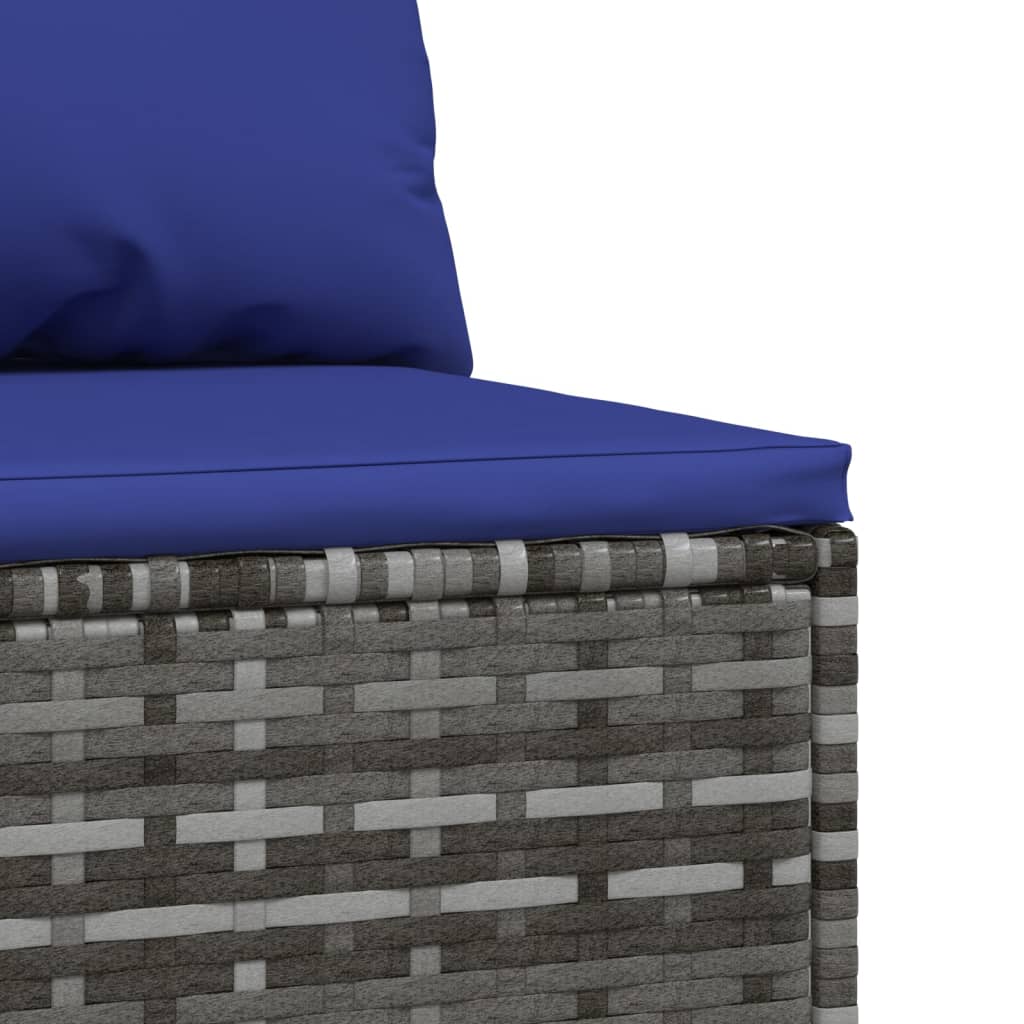 Gray Poly Rattan Patio Sofa with Cushions M18879