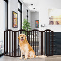 Freestanding 4-Panel Pet Gate Brown T3973