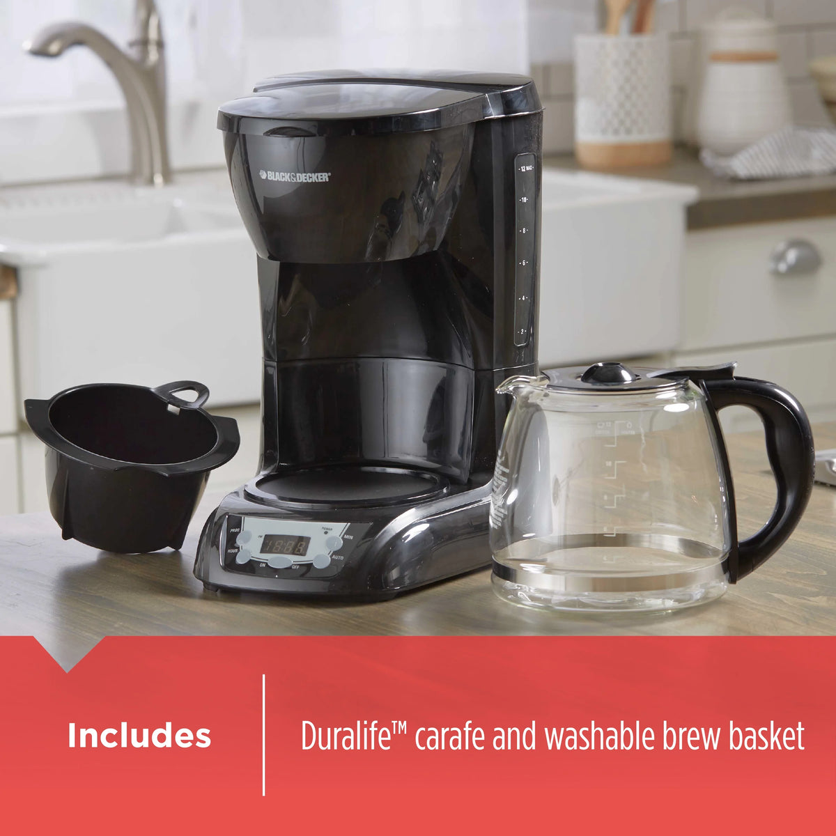 Black 12 Cup Drip Coffee Maker Y3464