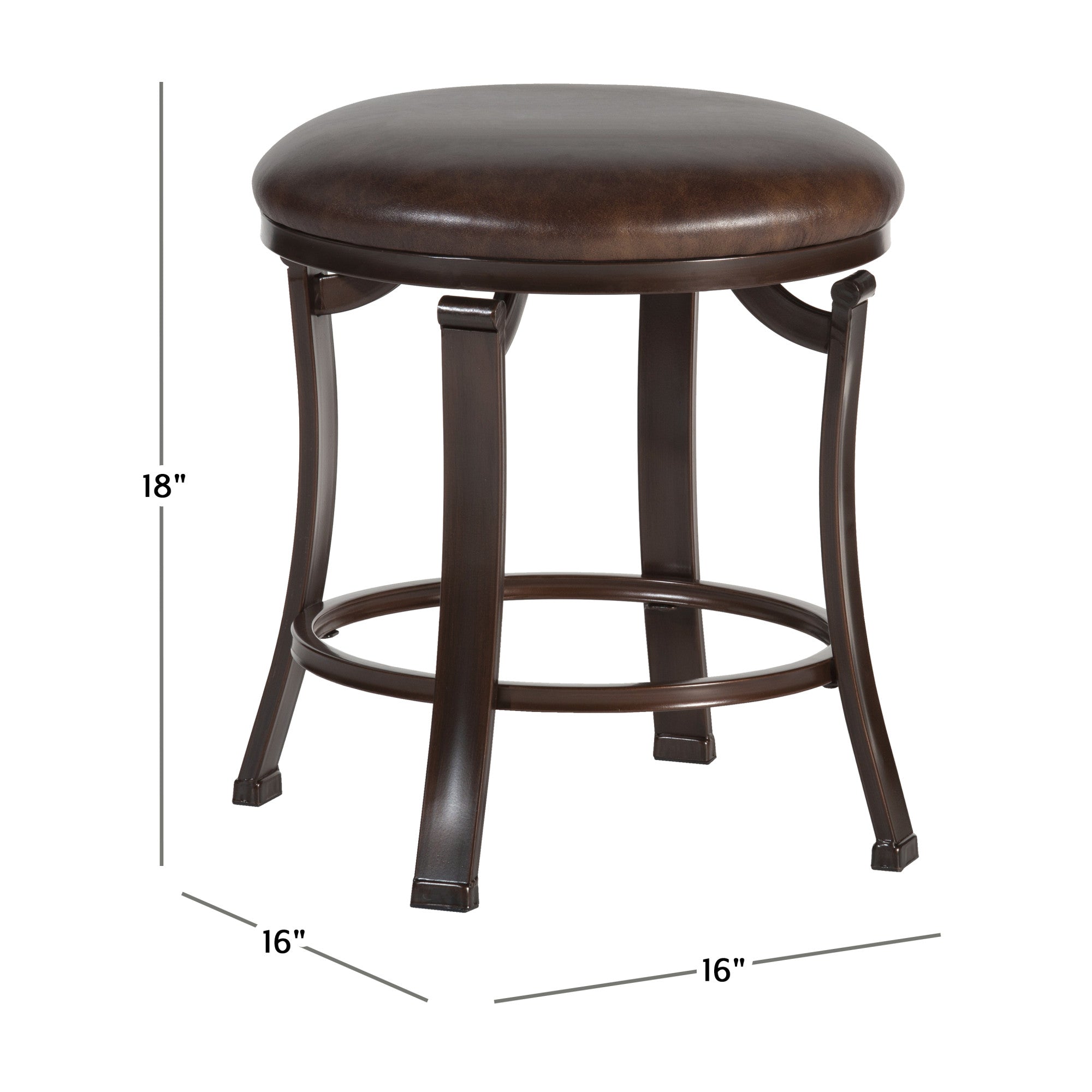 Antique Bronze Backless Metal Vanity Stool Q73088