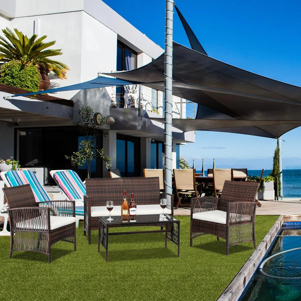 Brown Rattan Outdoor Sofa Set F37089