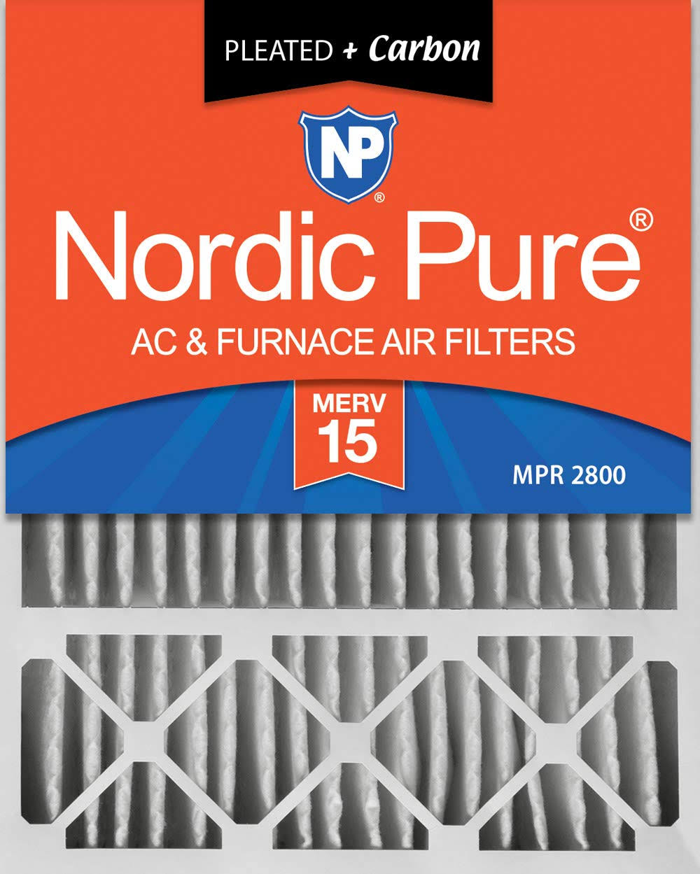 20x25x5 MERV 15 Pleated Carbon AC Furnace Air Filter N8534
