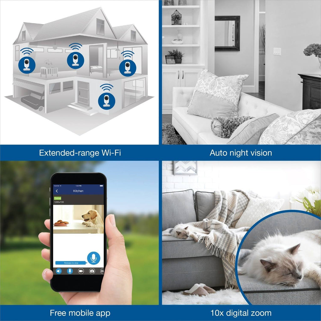 2 Camera Wi-Fi IP 1080p Full HD Indoor Camera with Alarm M220795