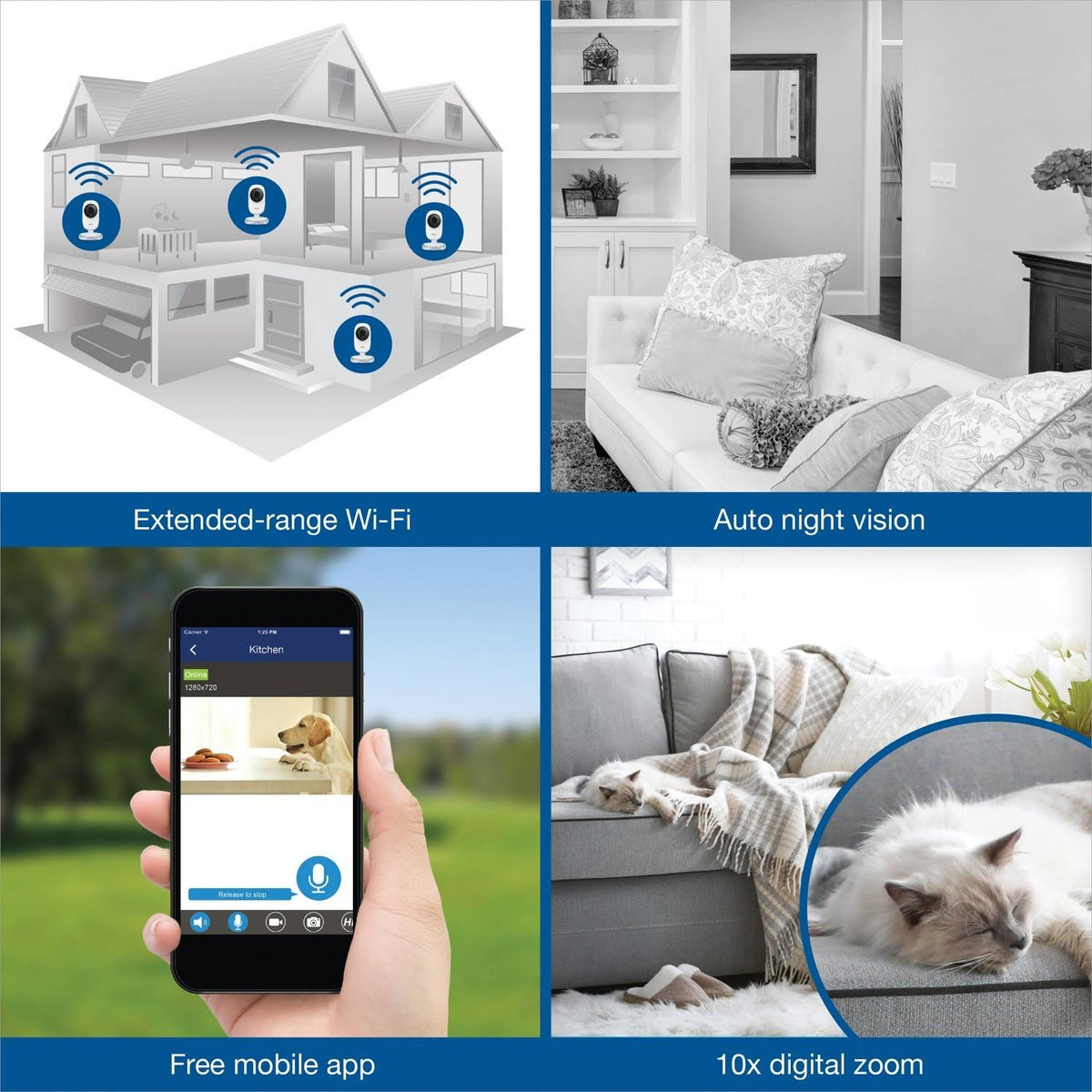 2 Camera Wi-Fi IP 1080p Full HD Indoor Camera with Alarm M220795