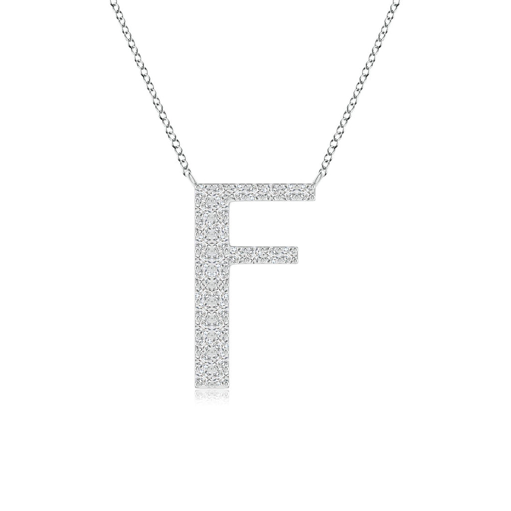 Natural Diamond Initials Pendant Necklace in 14K White Gold with 18 Inch Chain Z896161