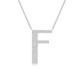 Natural Diamond Initials Pendant Necklace in 14K White Gold with 18 Inch Chain Z896161