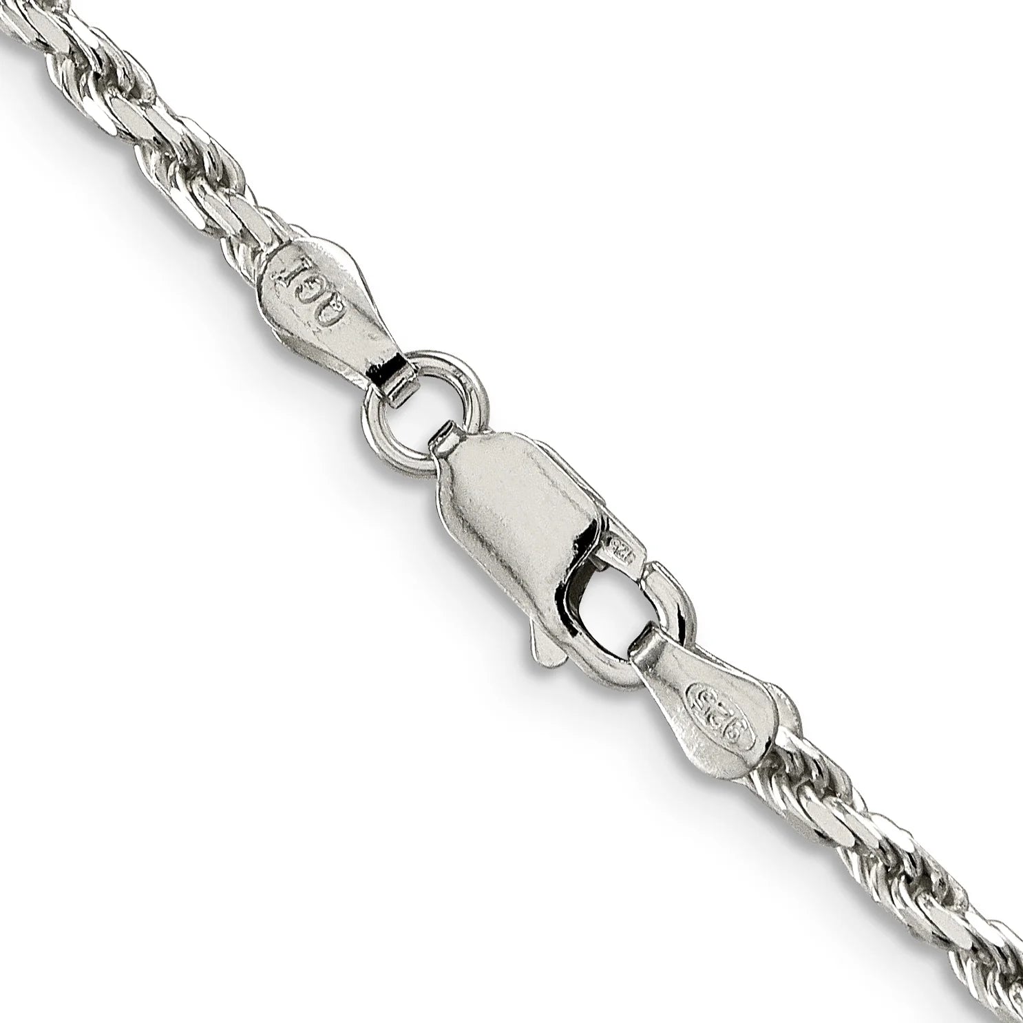 Sterling Silver Diamond-Cut Rope Chain Necklace 16 Inch T403363